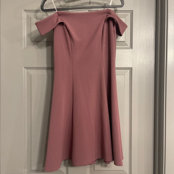 Teeze Me Off the Shoulder Violet Skater Cocktail Dress - Picture 2 of 6